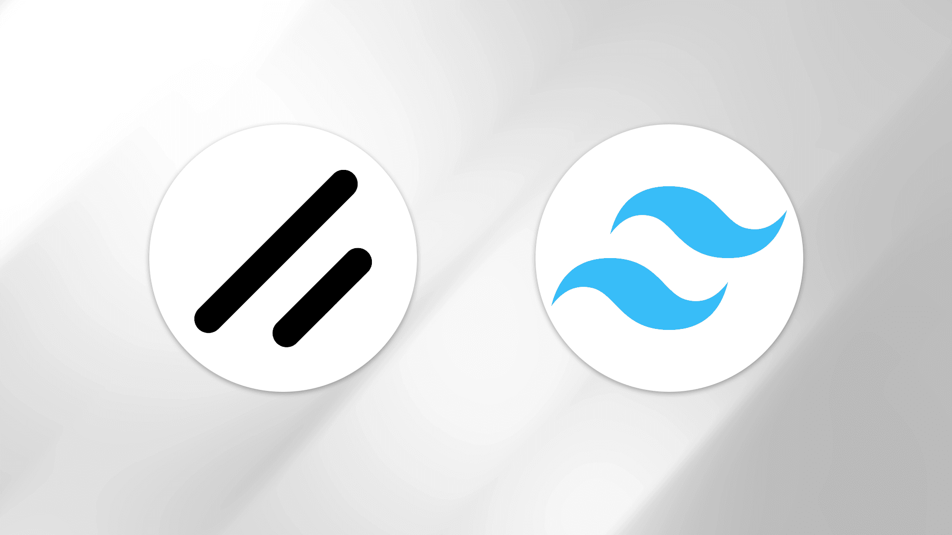 Logo composition showing shadcn/ui and Tailwind CSS logos